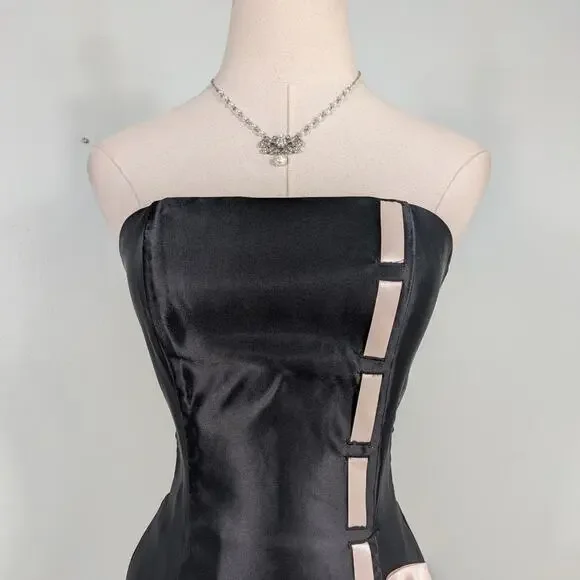 Vintage McClintock Prom Dress Maxi Gown 4 Black Pink 90s Bow Coquette Princess Vintage McClintock Prom Dress Maxi Gown 4 Black Pink 90s Bow Coquette Princess